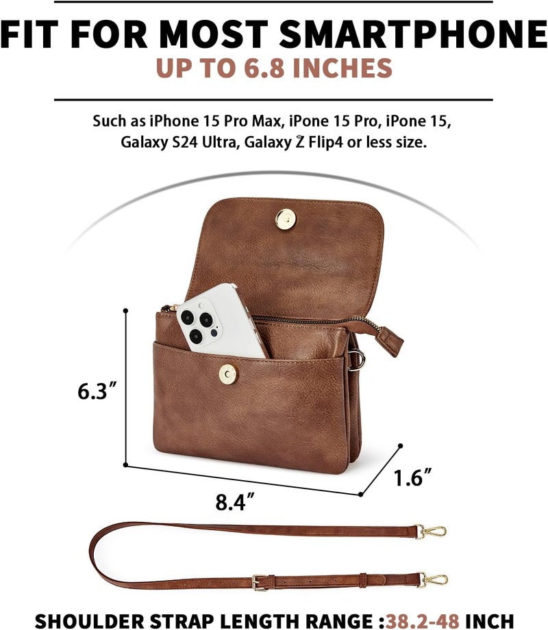 CHOLISS Small Crossbody Bags for Women, Vegan Leather Cell Phone Purse, Mini Travel Purse with Adjustable Strap Womens Gifts - Image 2